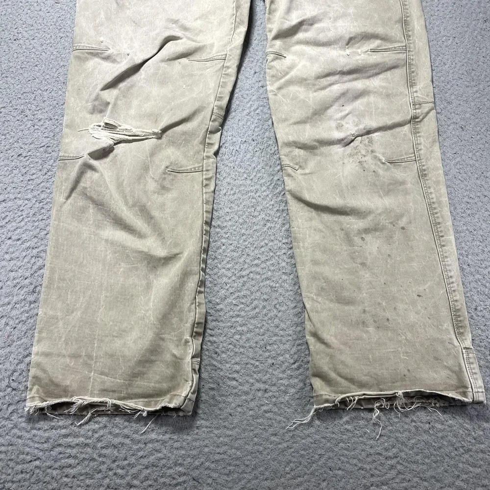 Kuhl Rydr Pants Mens 36x31 Beige Canvas Relaxed Fit Workwear Heavily Distressed